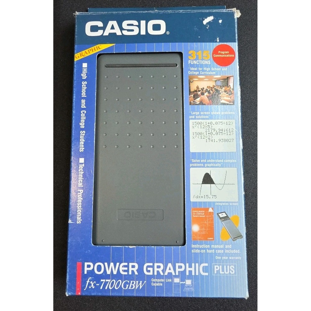 Casio FX-7700GBW PLUS Power Graphing Graphic Calculator OPEN BOX